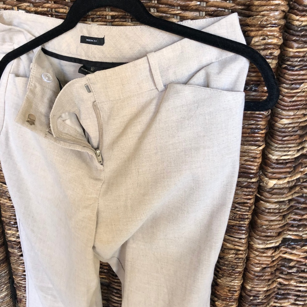 Kahki Color Boot-Cut Trousers